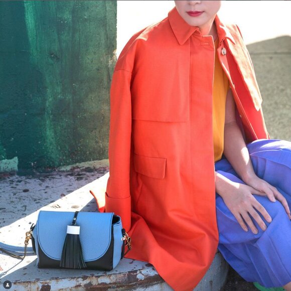 J. Crew Orange Twill Swing Trench Coat Jacket Size 2 - Picture 11 of 15